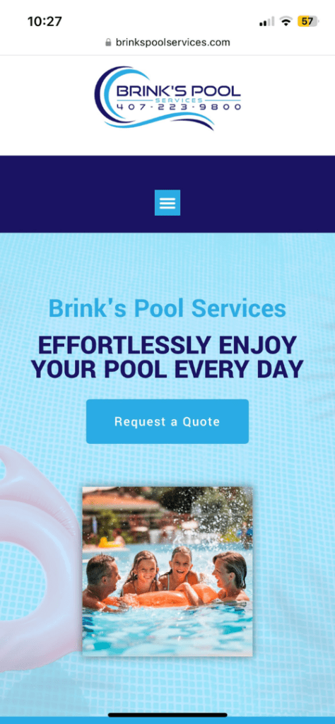 Creating Legacy Web Design and Development Mobile Website for Pool Cleaning Client